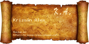 Krizsán Alex névjegykártya