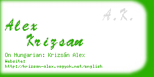 alex krizsan business card